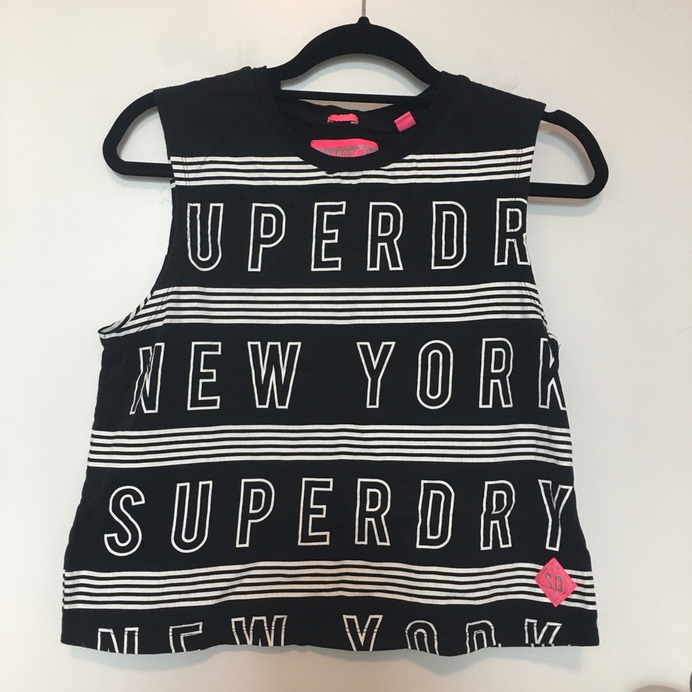 Superdry Black Cropped Sleeveless Tank